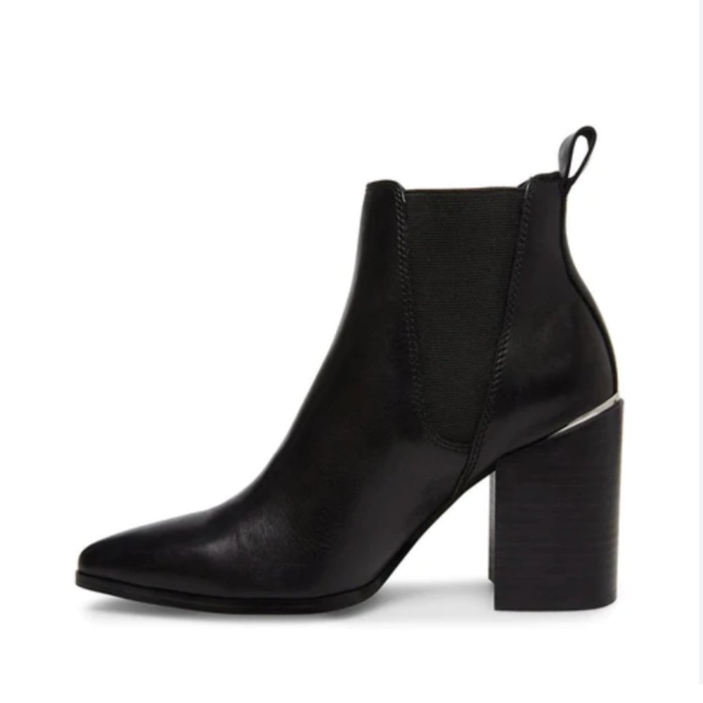 Steve Madden Black Leather Heeled KNOXI Boot (Women's Size 8)